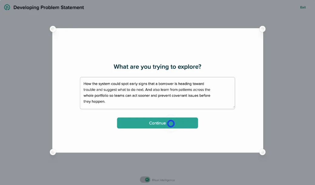 Enter your initial problem or objective Add Problem