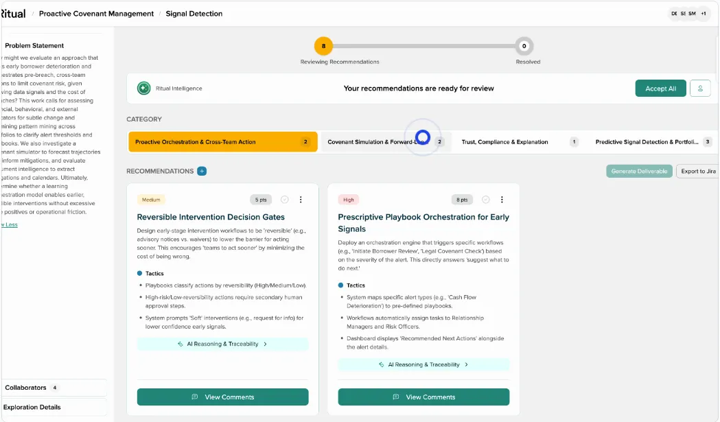 The main recommendations view showing categorized recommendations Recommendations Overview