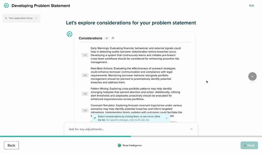 Review the AI-generated considerations Review Considerations